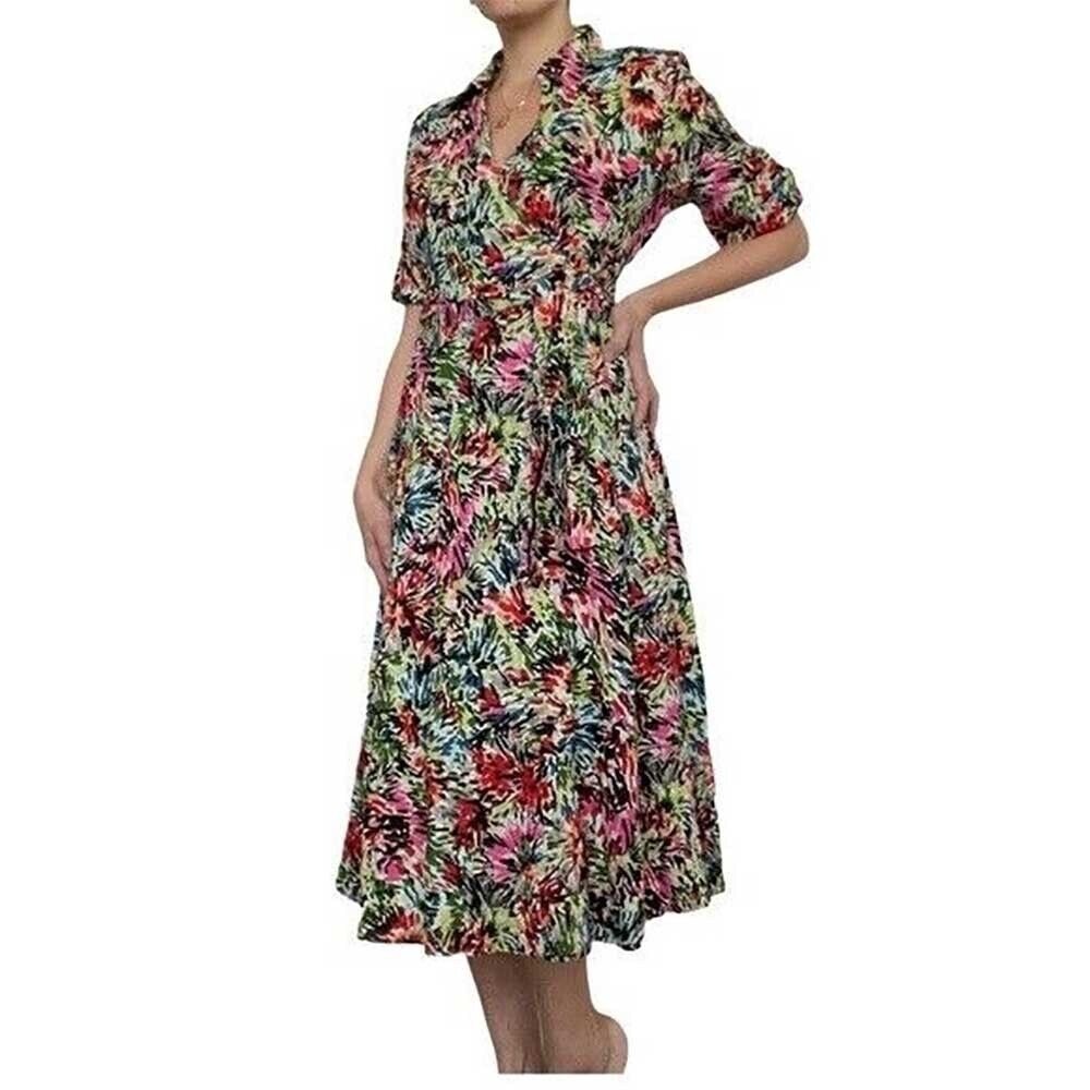 JG Hook Colorful Vintage Linen Swing Dress Size 8